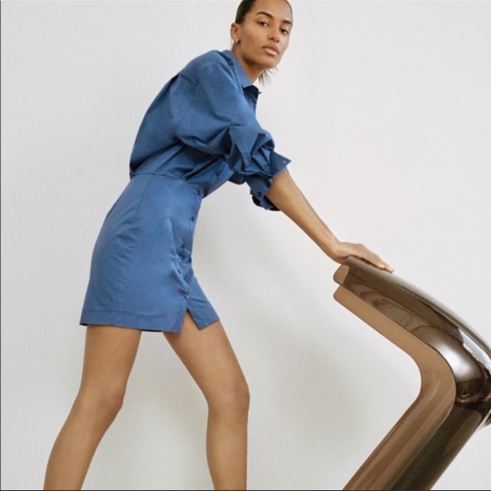 Zara Blue Shirt Dress Small